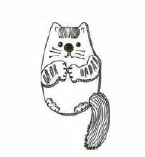 Кот-брелок из соленого теста.