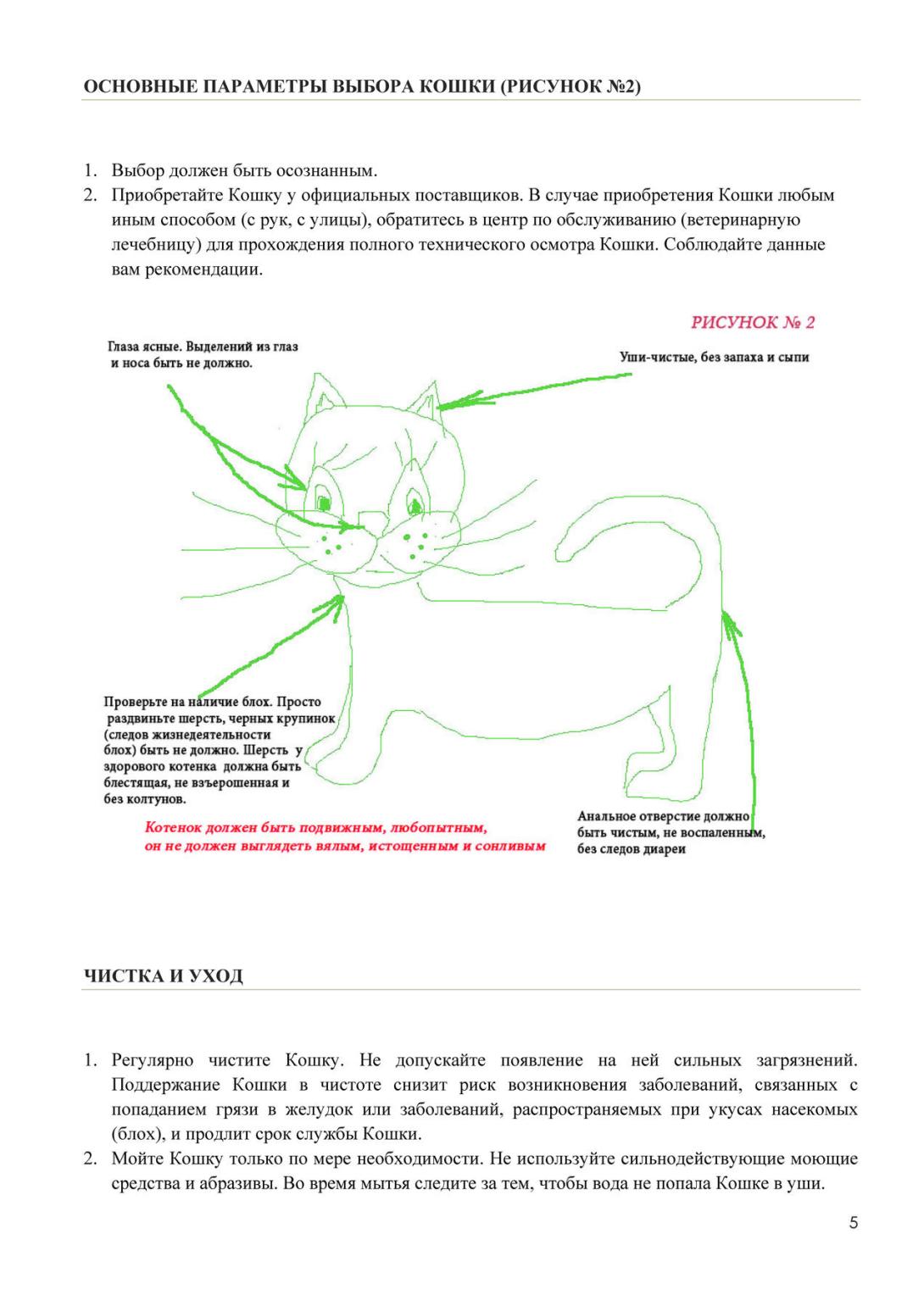 Руководство по эксплуатации Кошки